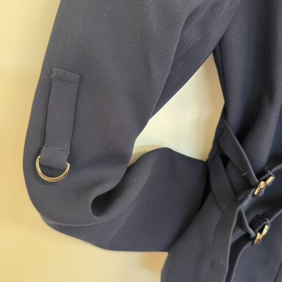 John Meyer Collection Women's Y2K Asymmetric Adjustable Classic Navy Blazer - 10 - Picture 5 of 9